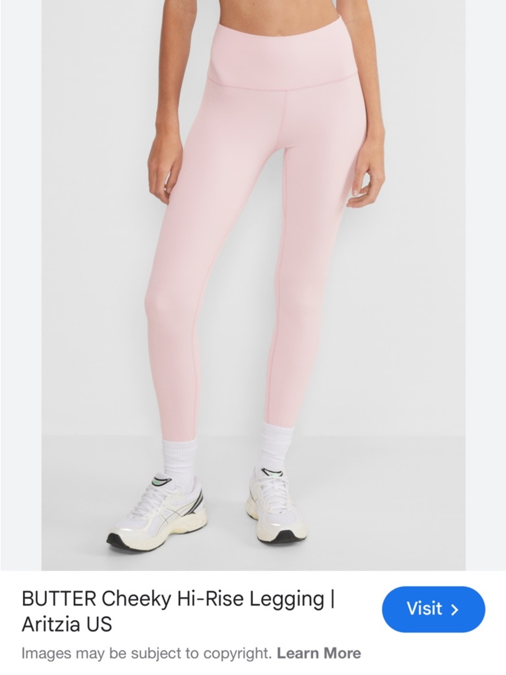 Aritzia Butter Cheeky Hi-Rise Legging - Light Pink